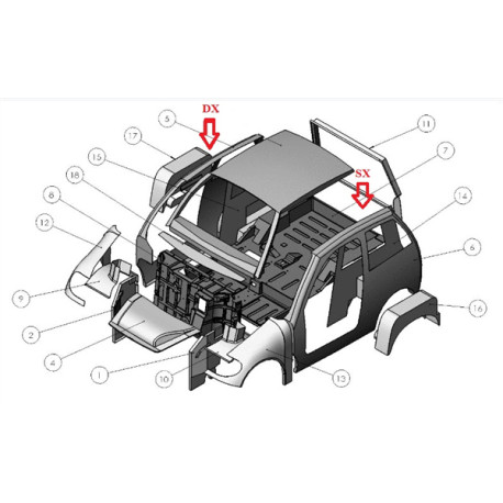 0188012 PANNEAU DE CÔTÉ GAUCHE LIGIER X-TOO DUE X-TOO S